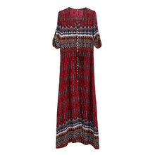 Bohemian Printing Long Dress Women V Neck Summer Dress Sexy Vestidos Clothing