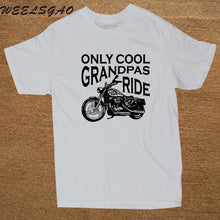 T Shirt Crew Neck Short Sleeve Cool Grandpas Ride Motorcycles Funny Premium Mens Tee Shirts