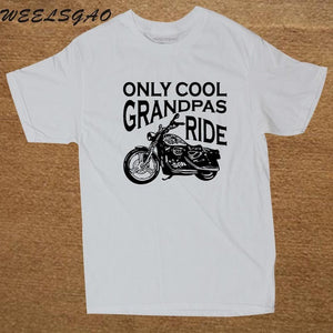 T Shirt Crew Neck Short Sleeve Cool Grandpas Ride Motorcycles Funny Premium Mens Tee Shirts