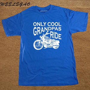 T Shirt Crew Neck Short Sleeve Cool Grandpas Ride Motorcycles Funny Premium Mens Tee Shirts