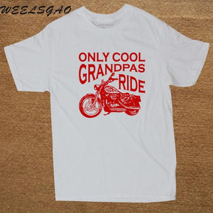 T Shirt Crew Neck Short Sleeve Cool Grandpas Ride Motorcycles Funny Premium Mens Tee Shirts