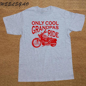 T Shirt Crew Neck Short Sleeve Cool Grandpas Ride Motorcycles Funny Premium Mens Tee Shirts