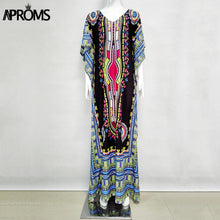 Aproms African Kaftan Dresses for Women Summer Ethnic Dashiki Dress Robe Traditional African Clothing Long Maxi Tunic Dress