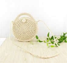 2018 New Round Straw Beach Bag Summer mini Vintage Handmade Crossbody Bag Girls Circle Rattan bag Small Bohemian Shoulder bag