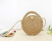 2018 New Round Straw Beach Bag Summer mini Vintage Handmade Crossbody Bag Girls Circle Rattan bag Small Bohemian Shoulder bag