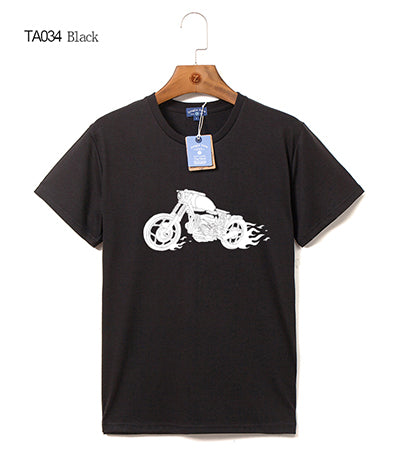 JNGLE ZONE Men's plus size T-shirt Motorcycle Heat transfer t shirt design O-Neck short t-shirt Men's Casual t-shirts TA034