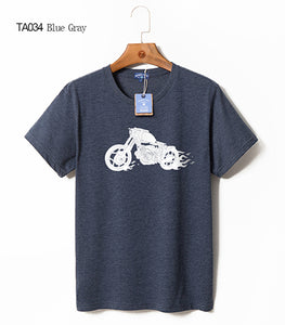 JNGLE ZONE Men's plus size T-shirt Motorcycle Heat transfer t shirt design O-Neck short t-shirt Men's Casual t-shirts TA034