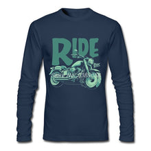 2017 Men T Shirts Motorcycle Fashion Print Ride t shirt Hip Hop Long Sleeve Man T Shirts 2XL
