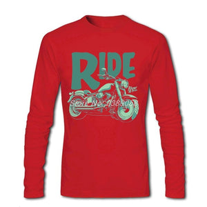 2017 Men T Shirts Motorcycle Fashion Print Ride t shirt Hip Hop Long Sleeve Man T Shirts 2XL